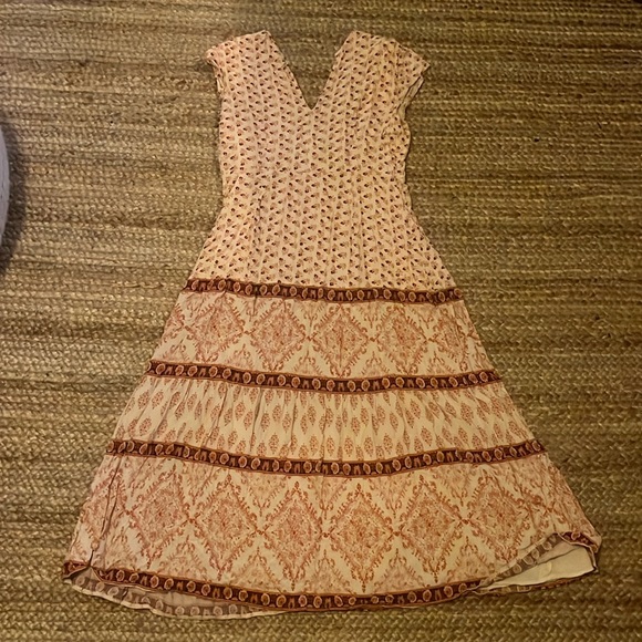 Free People pink, cream and floral boho long maxi  dress 🌺 🥀 🌸 - Picture 5 of 8